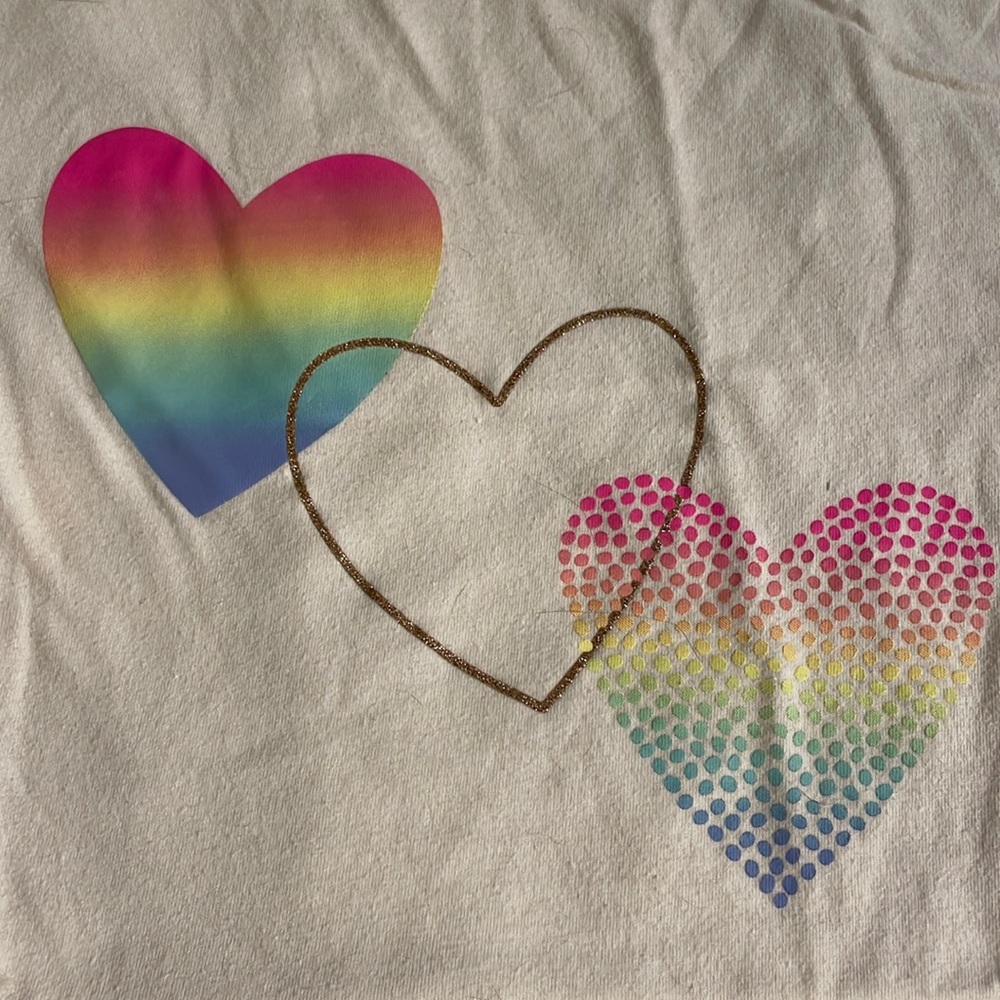 Girls cotton T-shirt shorts sleeve with heart design